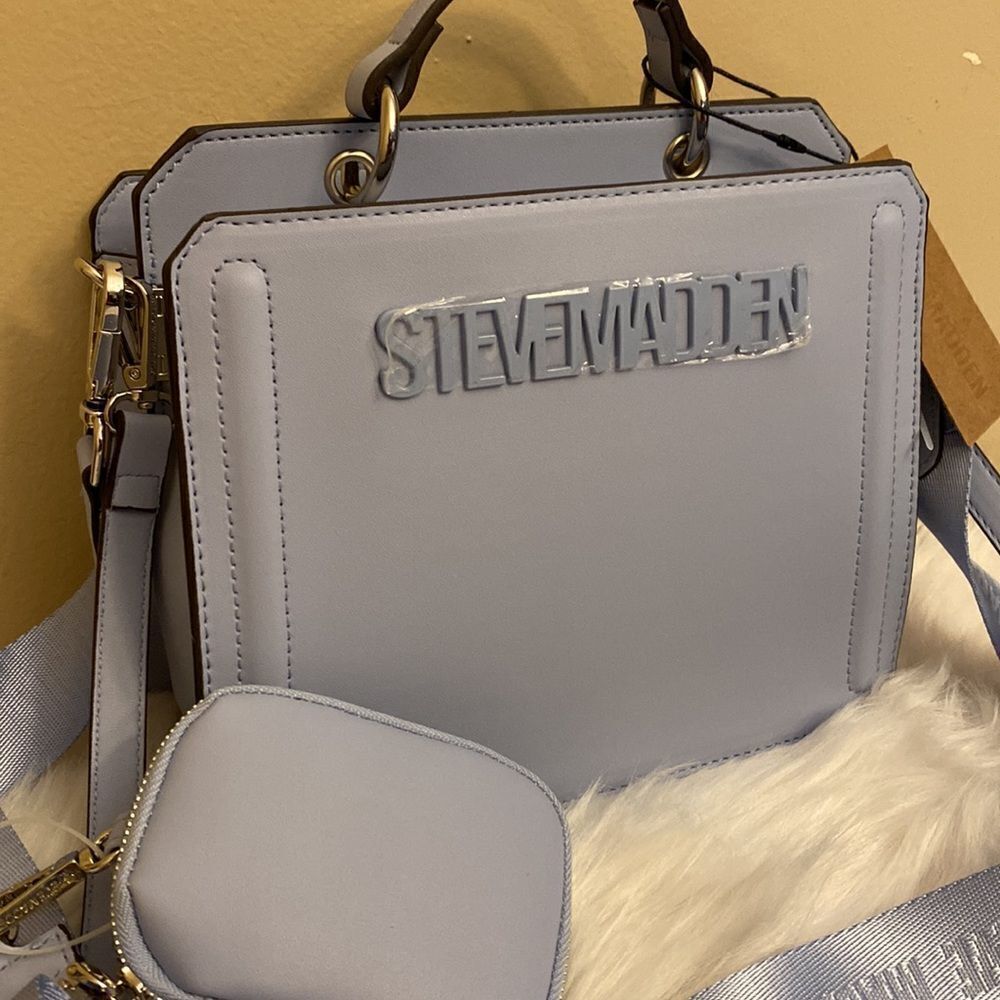 NWT Steve Madden (Bevelyn) Crossbody Bag w/Airpod Pouch - Blue Glaze - New Color - Picture 5 of 14